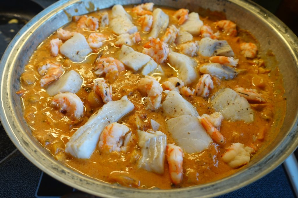 A bowl of cataplana' Algarve shellfish stew.