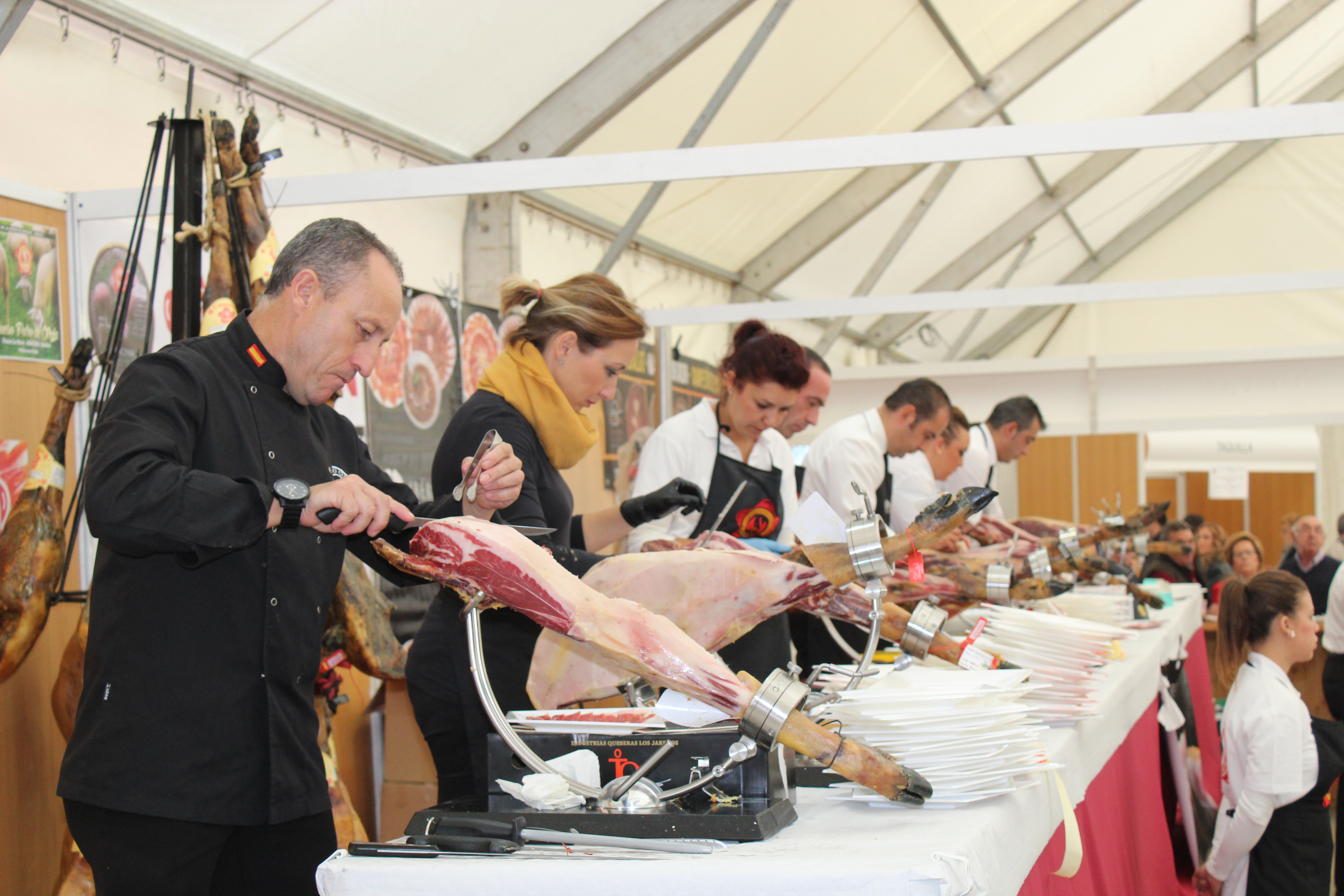 Ham slicers at the Feria del Jamon