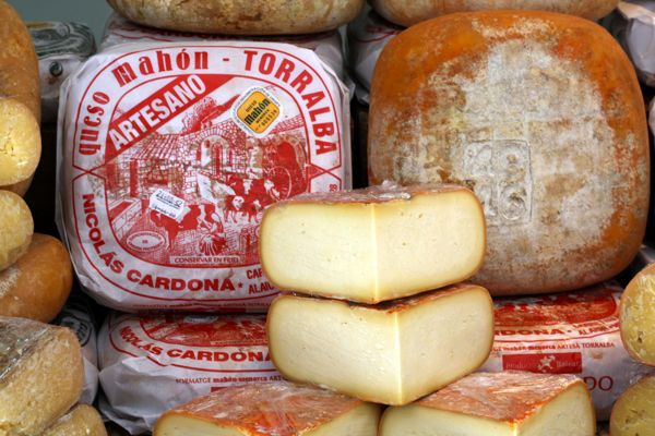 Spain's Mahon cheese, ready for sale!