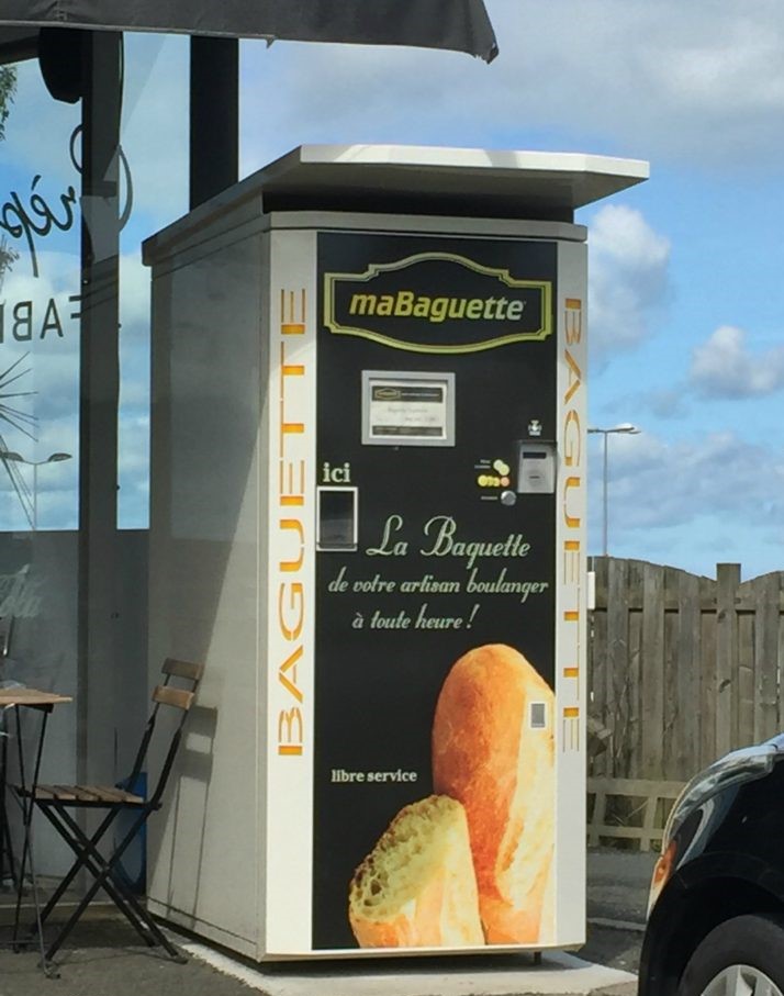 A baguette vending machine in France.