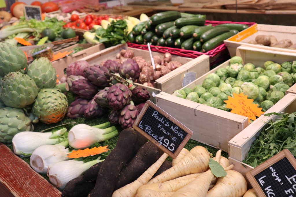vegetables at a food market in Nantes