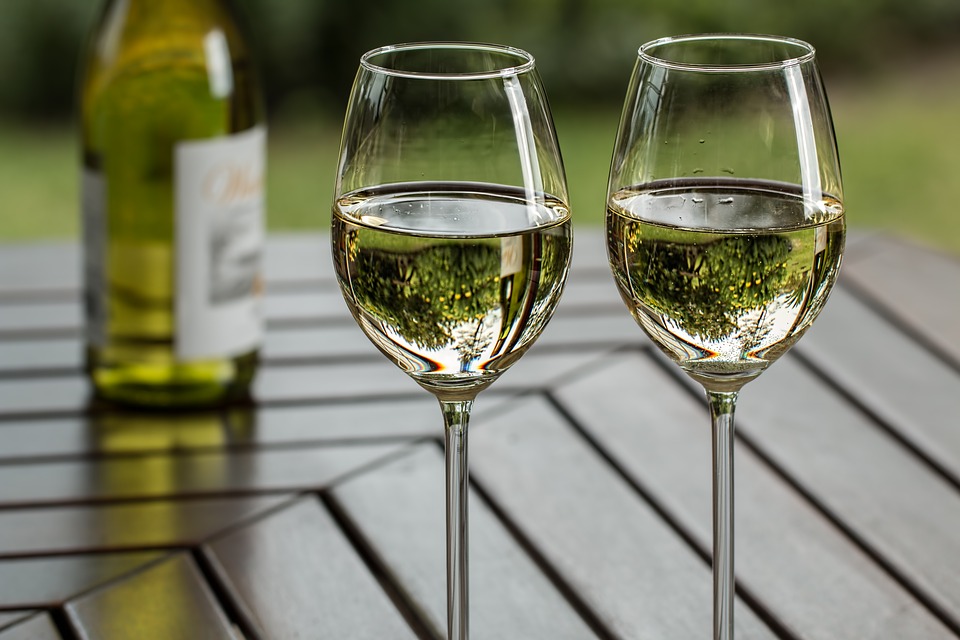 White Muscadet wine in nantes